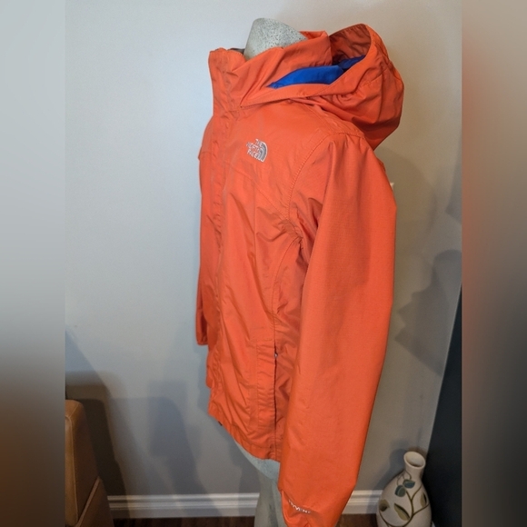 THE NORTH FACE HyVent Boys Rain Jacket Windbreaker Orange Hood Size Larg… - Picture 8 of 16